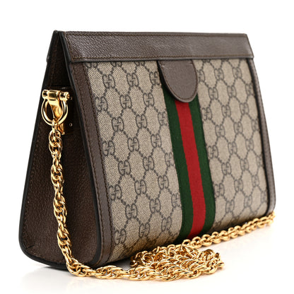 Gucci GG Supreme Monogram Web Small Ophidia Chain Shoulder Bag Brown 3 of 14