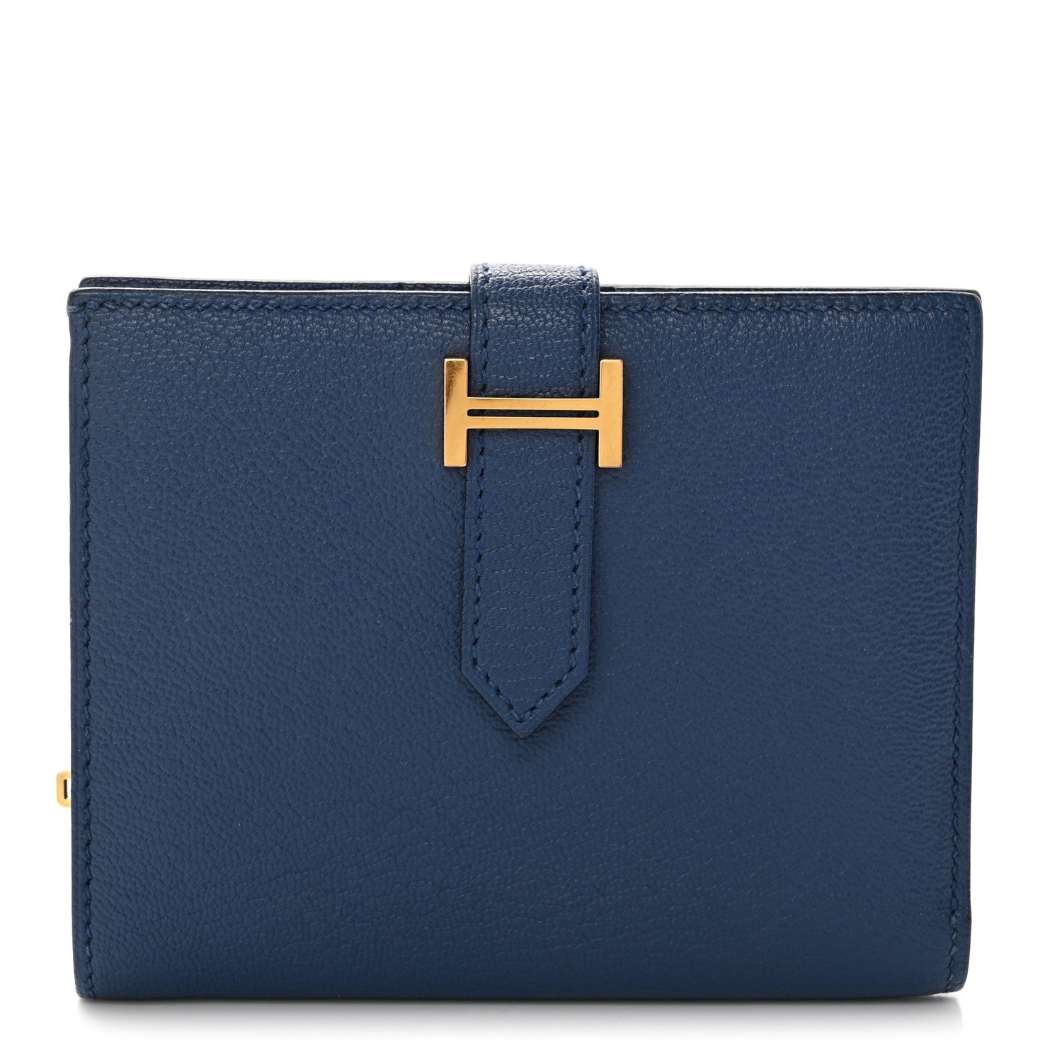 Hermes Chevre Mysore Bearn Compact Wallet Bleu Encre 1 of 8