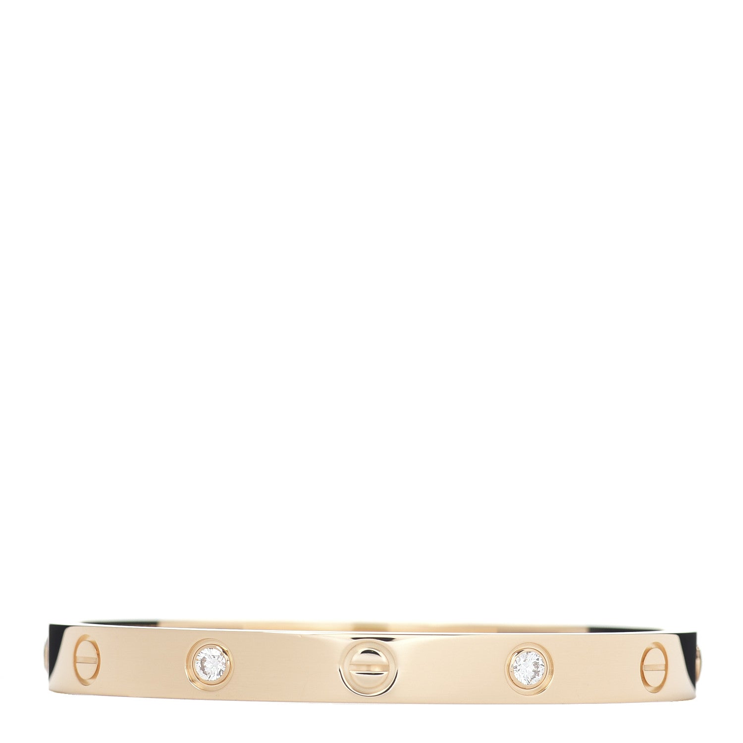 Cartier 18K Yellow Gold 4 Diamond LOVE Bracelet 16 1 of 5