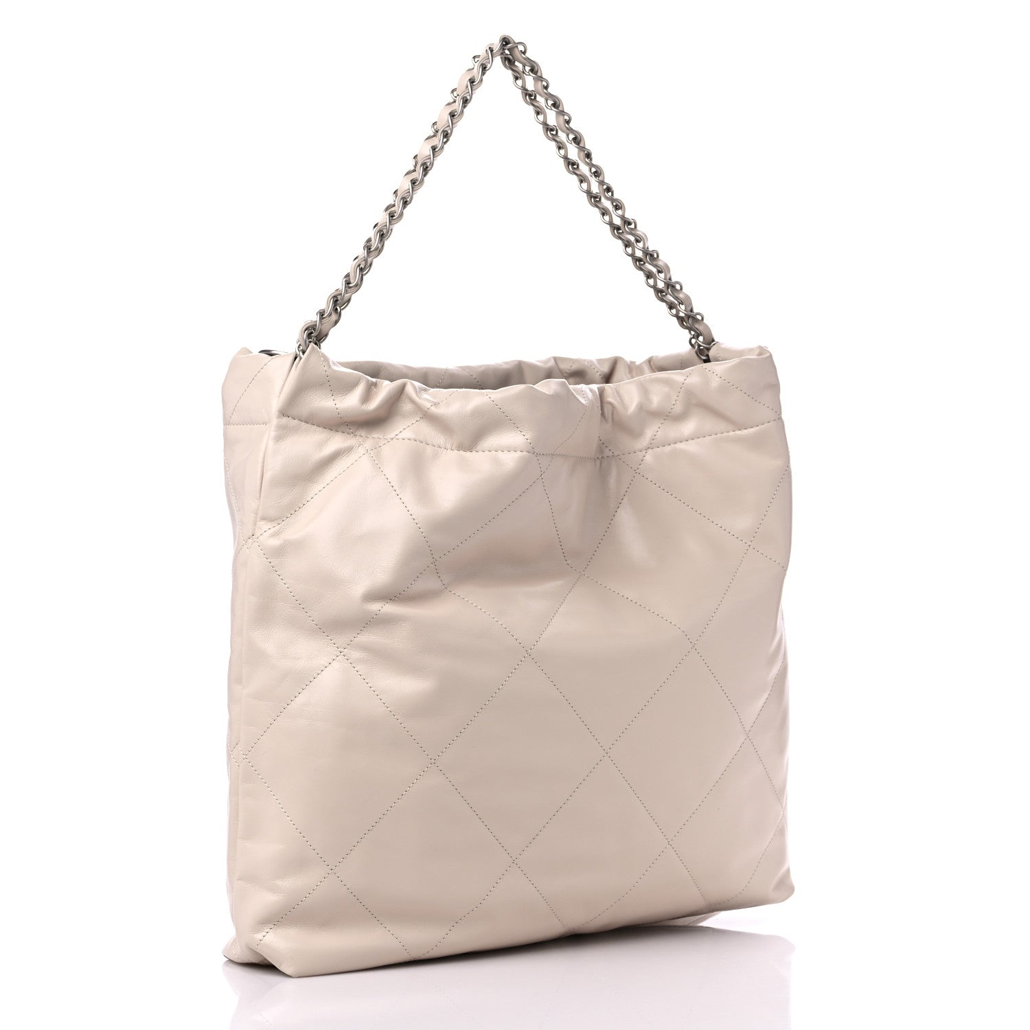 Chanel Shiny Calfskin Quilted Chanel 22 Ecru 4 of 10
