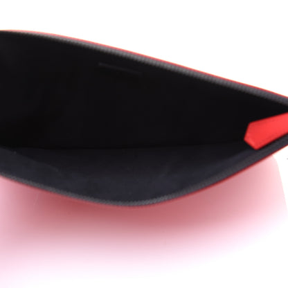 Fendi Vitello Century Eyebrow Monster Eyes Embossed Flat Pouch Rosso 5 of 13
