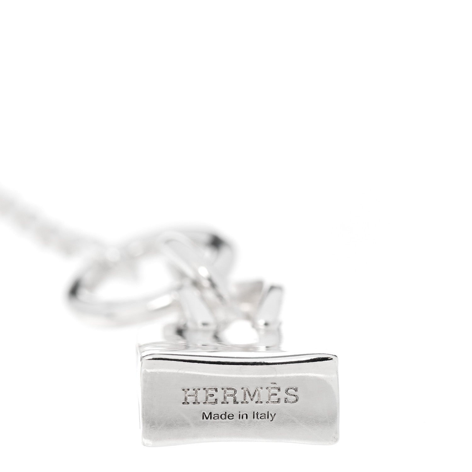 Hermes Sterling Silver Birkin Amulette Pendant Necklace 4 of 5