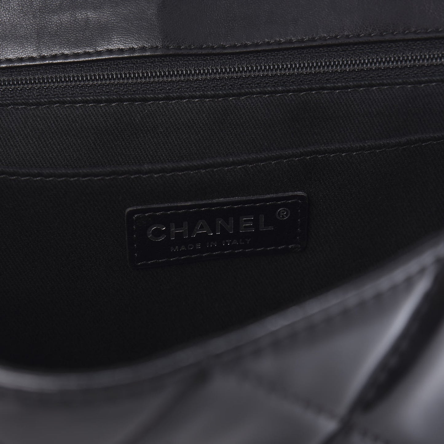 Vinyl Quilted In the Business Flap Bag Black
