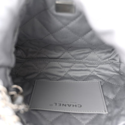 Chanel Shiny Calfskin Quilted Mini Chanel 22 Grey 5 of 10