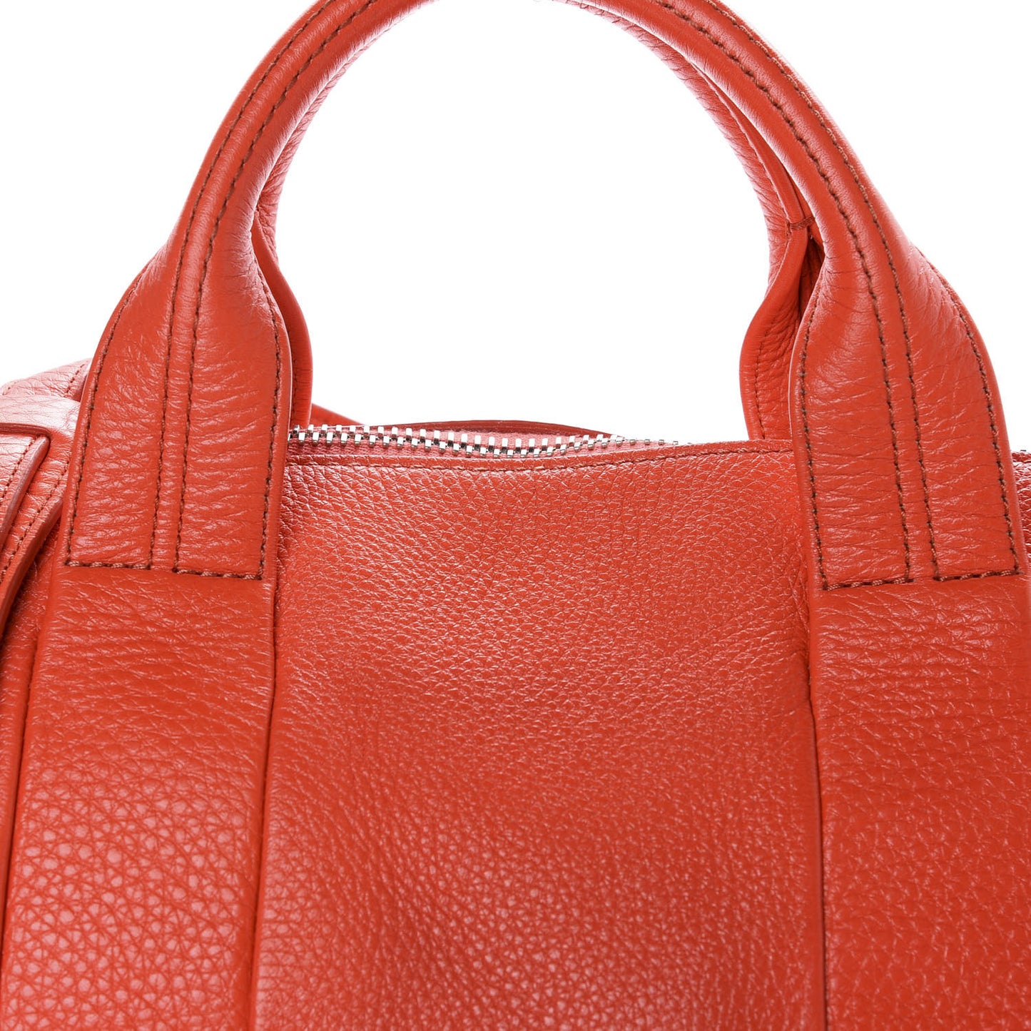 Pebbled Lambskin Rocco Tangerine Pale Gold Hardware