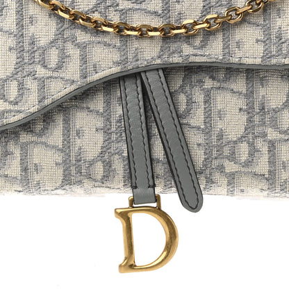 Christian Dior Oblique Saddle Chain Long Wallet Grey 9 of 12