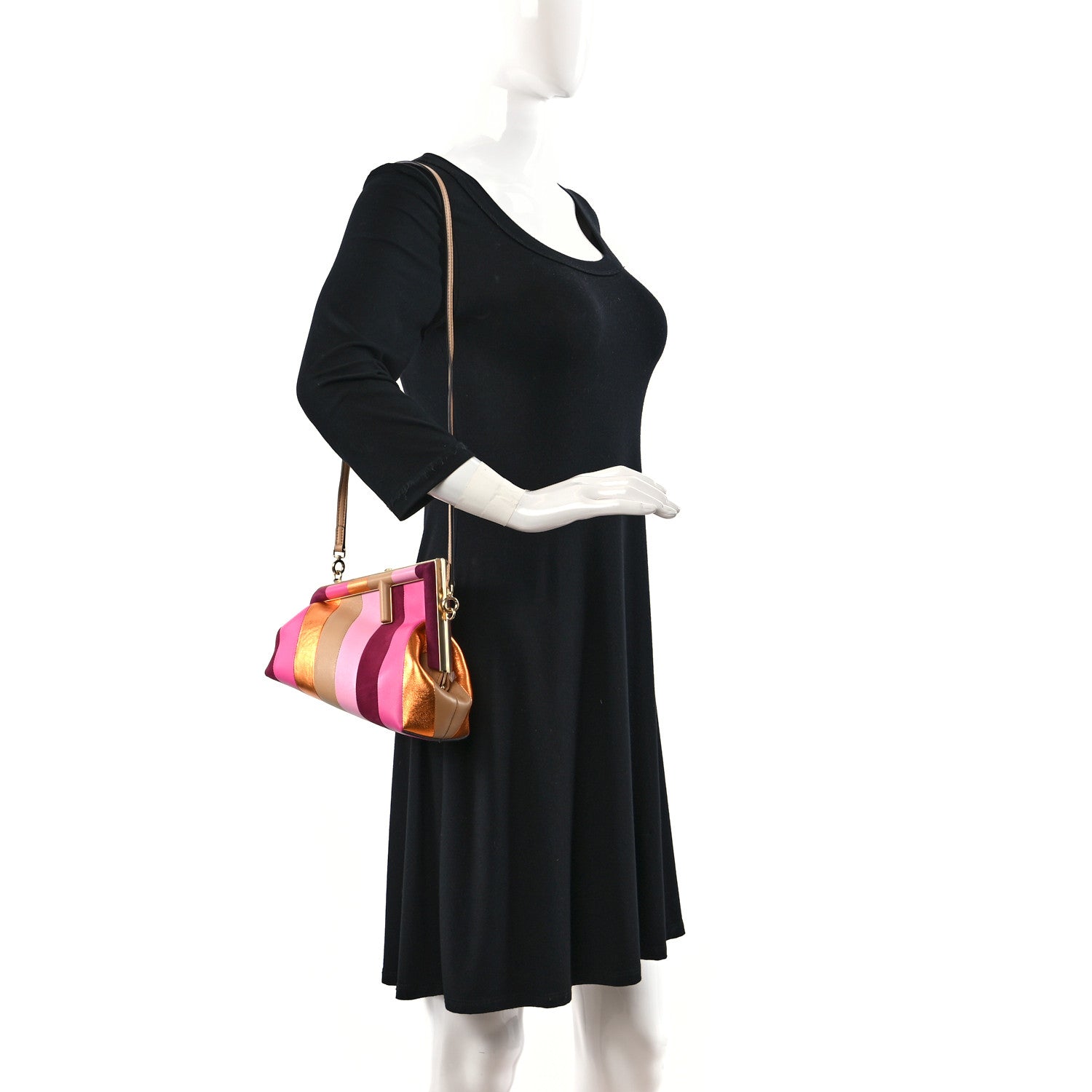 Fendi Nappa Suede Striped Inlay Small Fendi First Multicolor 2 of 9