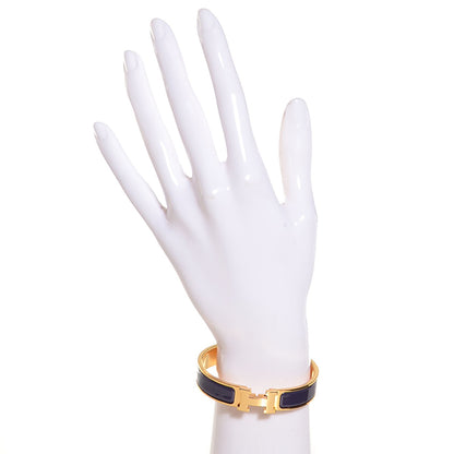 Hermes Enamel Narrow Clic Clac H Bracelet PM Prune 2 of 7