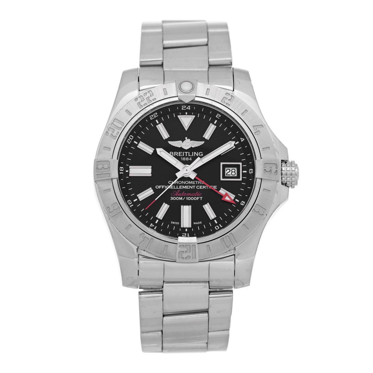 Breitling Stainless Steel 43mm Avenger II GMT Automatic Watch Black A32390 1 of 5