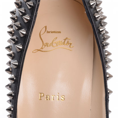 Christian Louboutin Calfskin Lady Peep Spikes VIP 150 Pumps 42 Black Silver 5 of 8