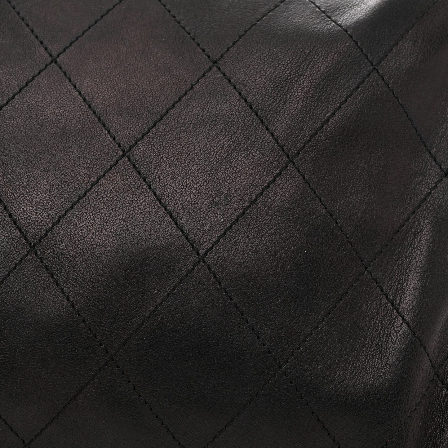 Lambskin Stitched Medium Ultimate Soft Tote Black
