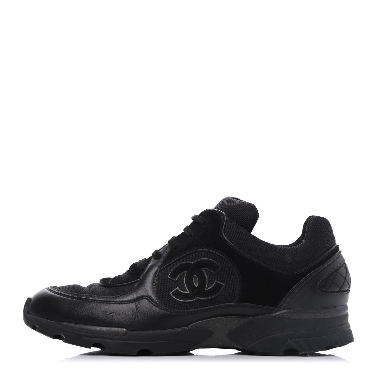 Toile Suede Calfskin CC Sneakers 39 Black
