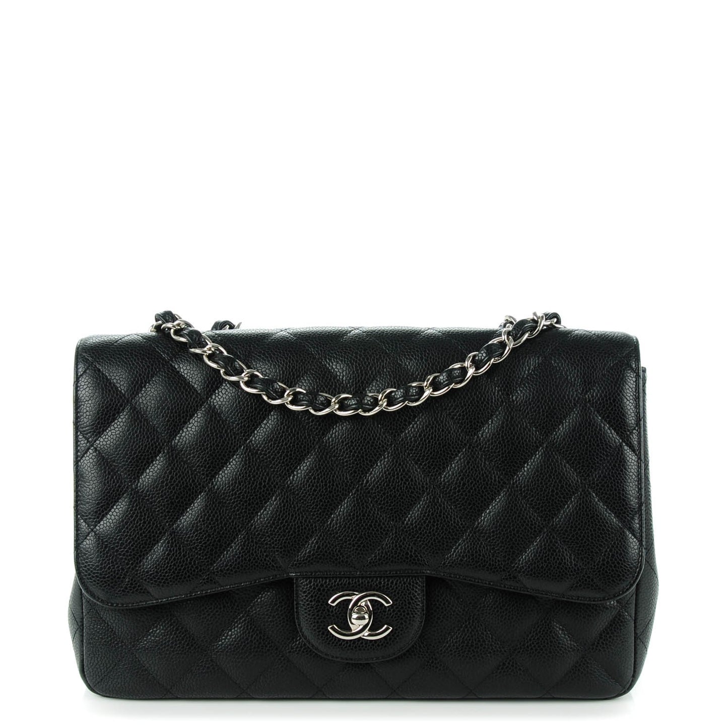 Caviar Quilted Jumbo Single Flap Black