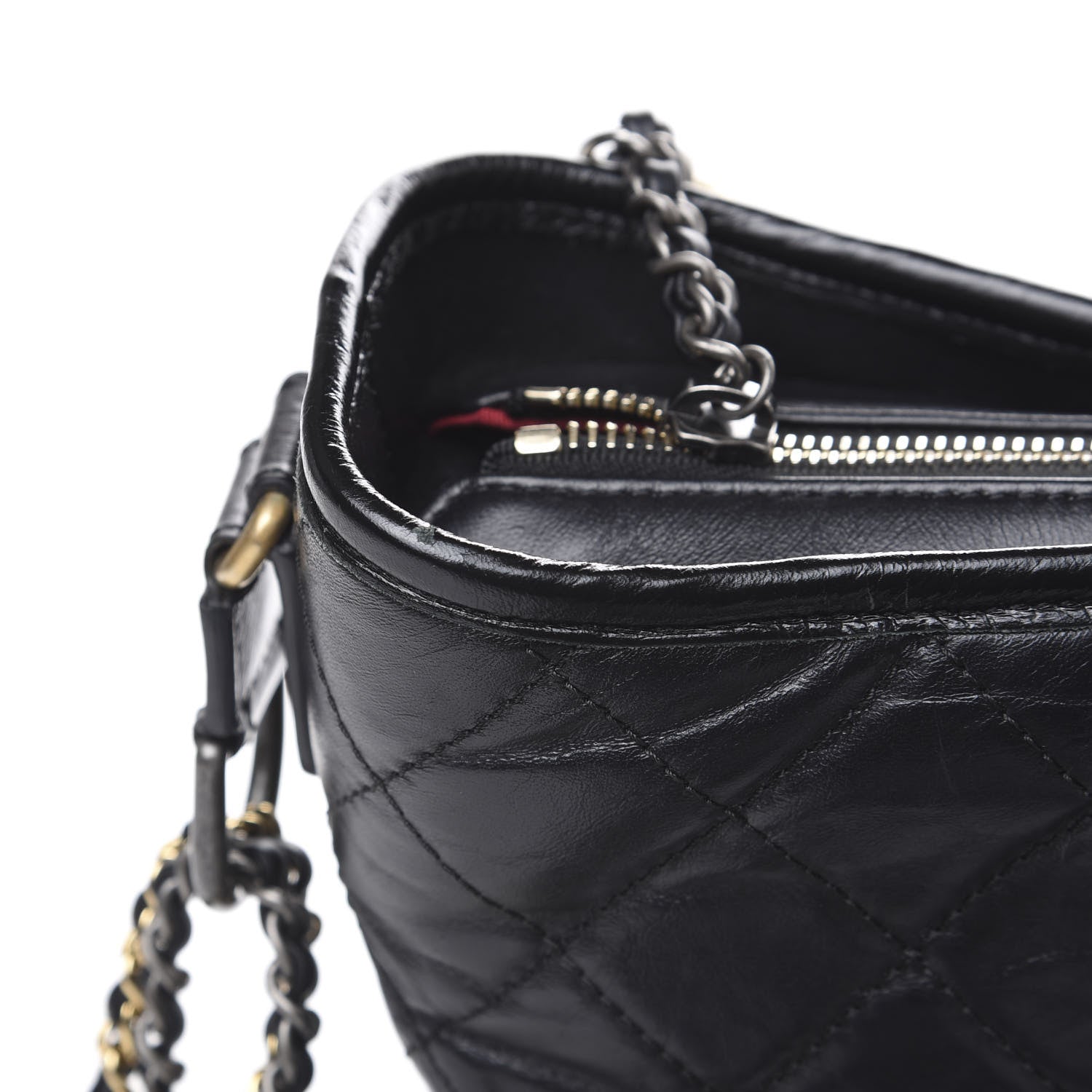 Chanel Aged Calfskin Quilted Medium Gabrielle Hobo Black 7 of 12