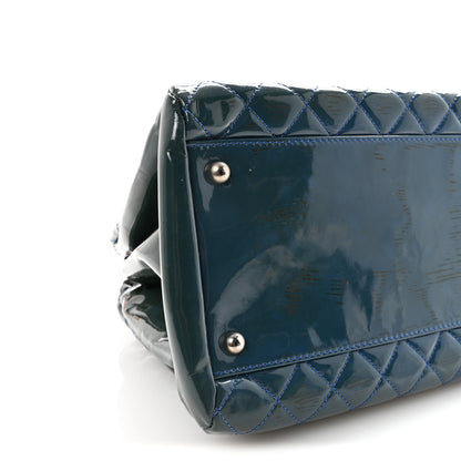Chanel Patent Quilted Large Just Mademoiselle Bowling Bag Dark Blue 9 of 10