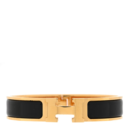 Hermes Enamel Narrow Clic Clac H Bracelet PM Black 1 of 4