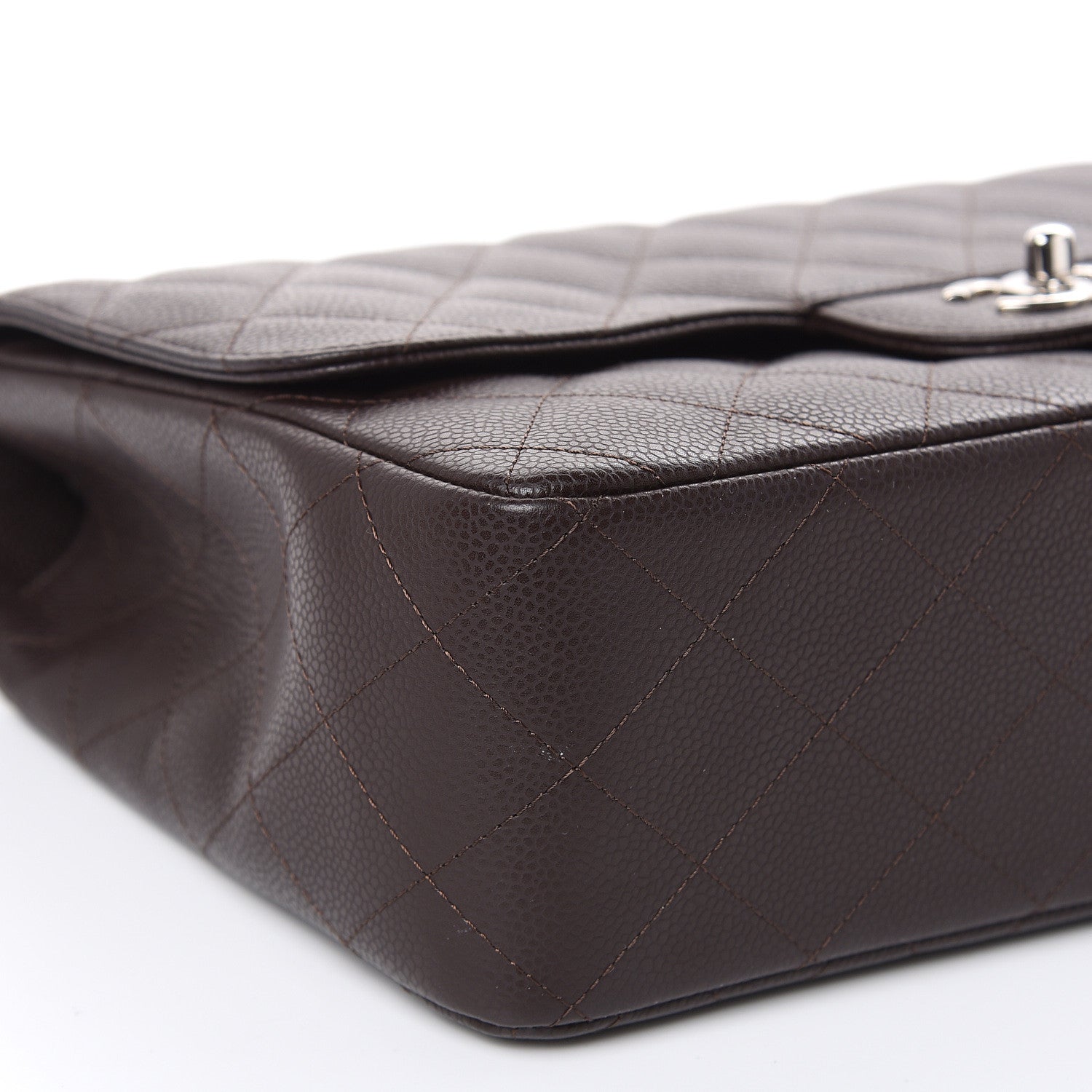 Chanel Caviar Quilted Jumbo Single Flap Dark Brown 8 of 11