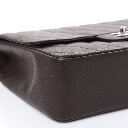Chanel Caviar Quilted Jumbo Single Flap Dark Brown 8 of 11