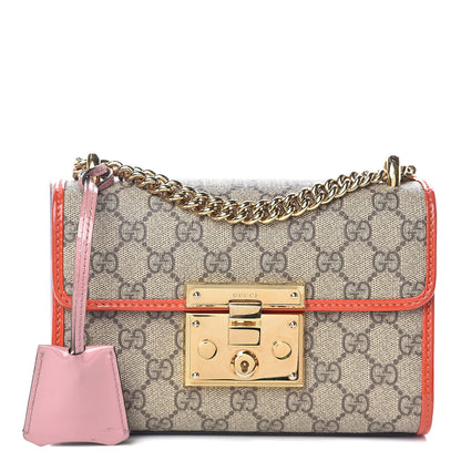 Gucci GG Supreme Monogram Patent Small Padlock Shoulder Bag Multicolor 1 of 13
