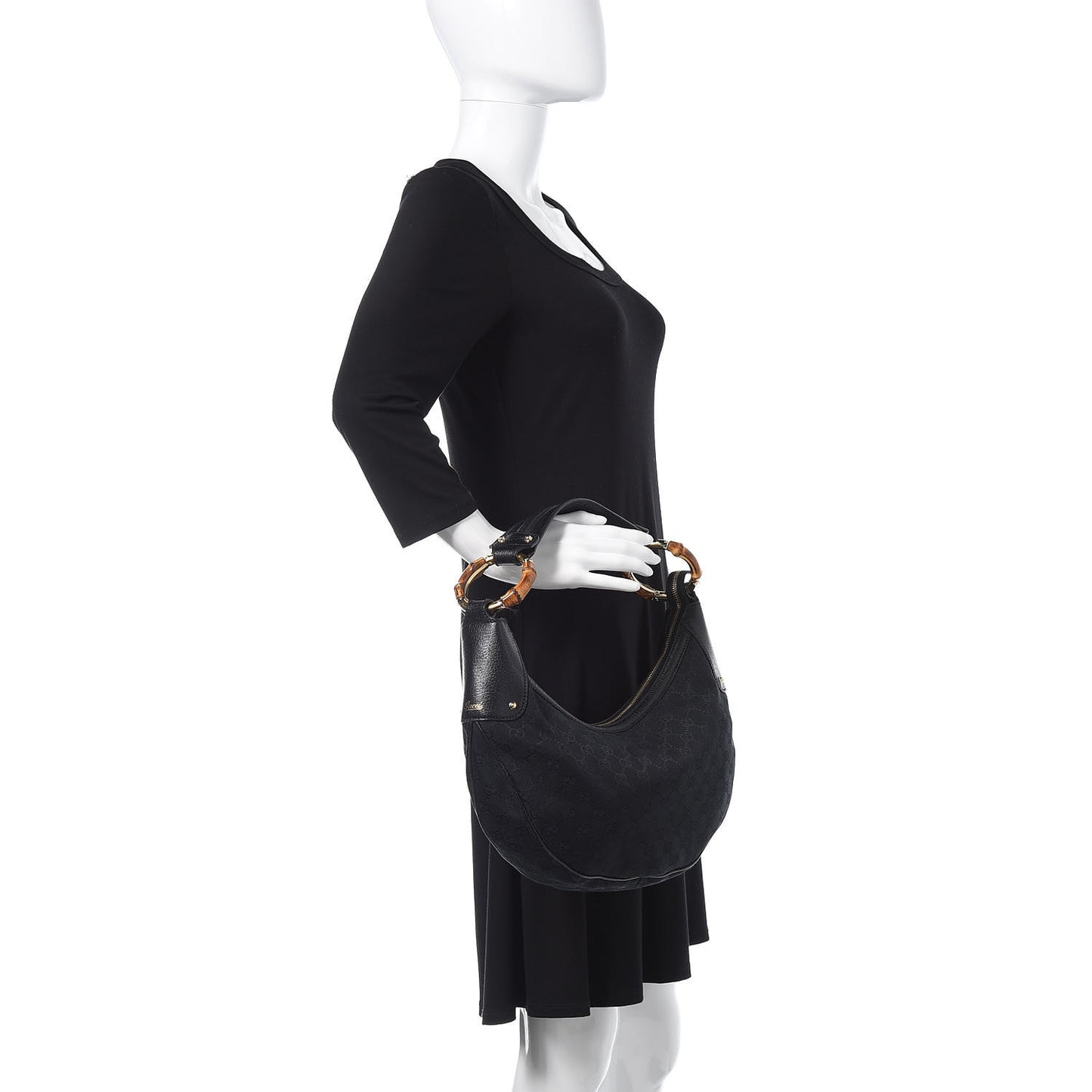 Monogram Bamboo Ring Hobo Black