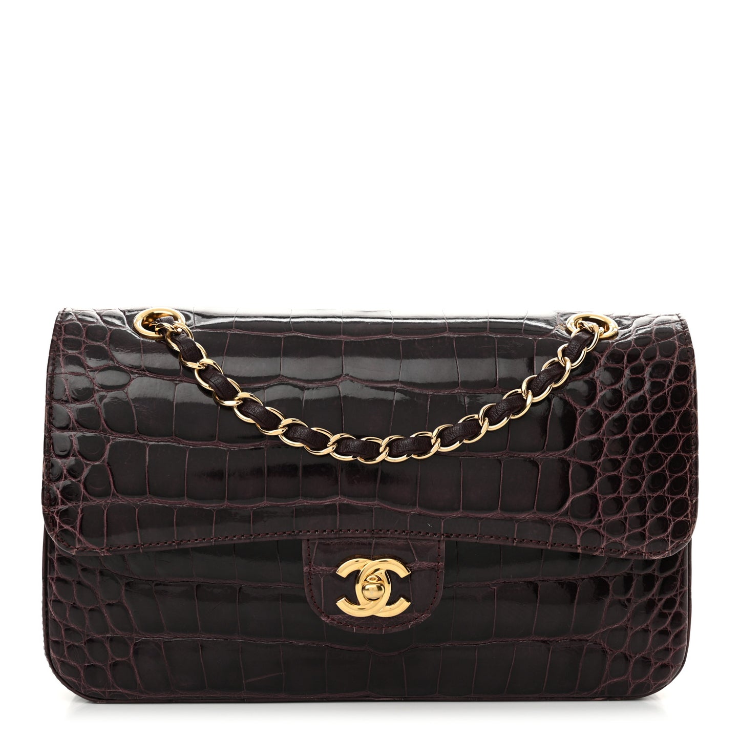 Alligator Medium Double Flap Purple