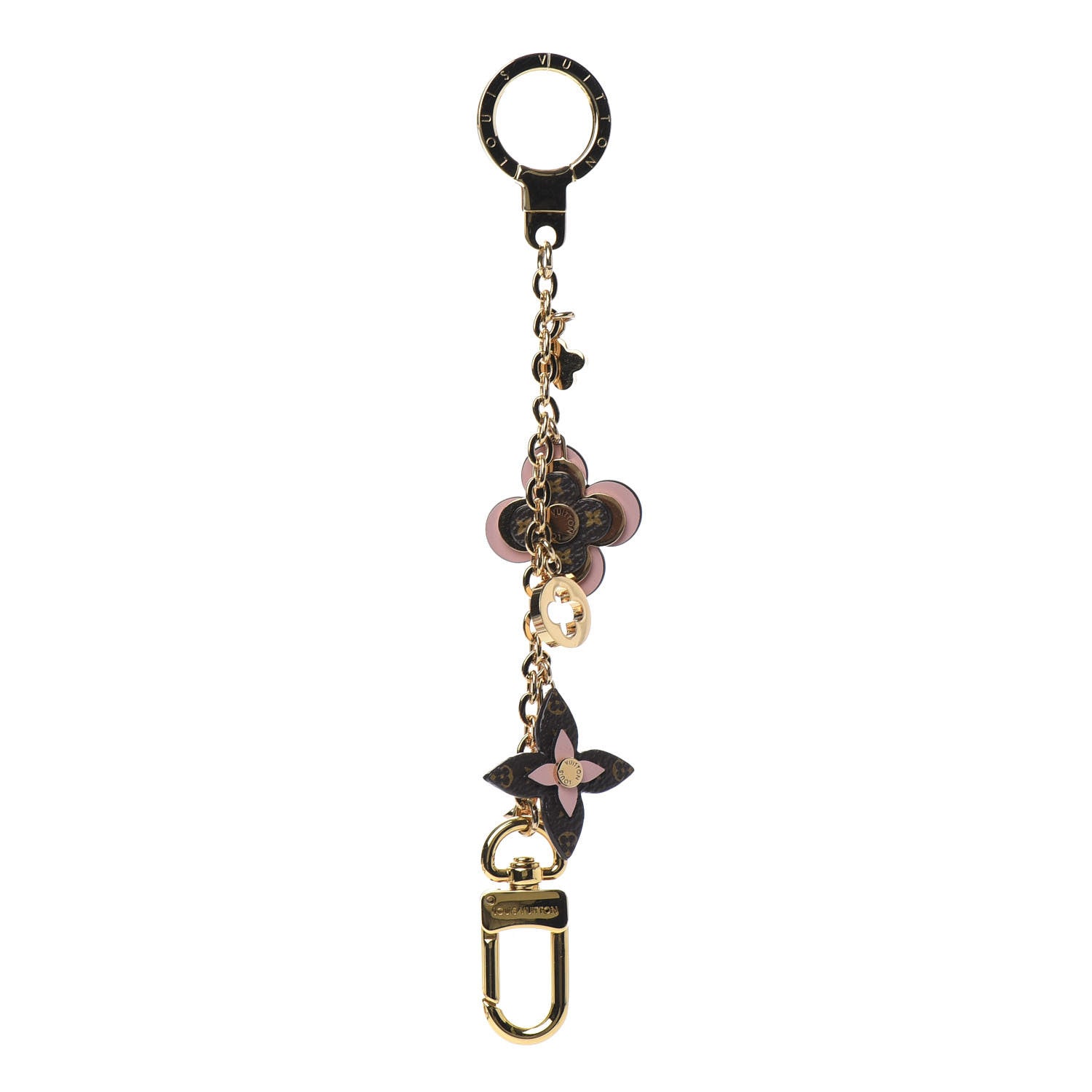 Louis Vuitton Brass Monogram Blooming Flowers Bag Charm Key Holder Rose Ballerine 1 of 4