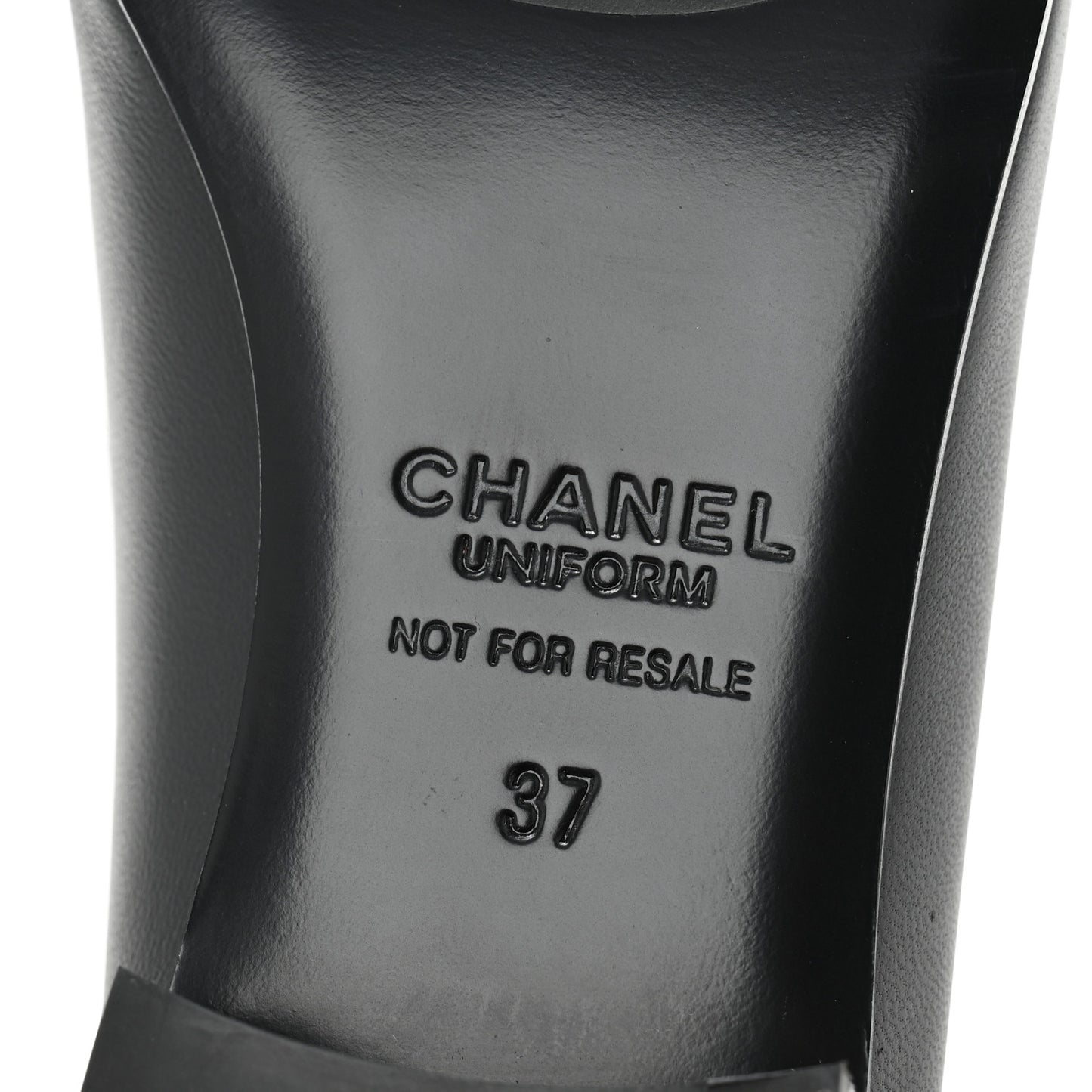 Calfskin Womens Stitched CC Loafers 37 Black