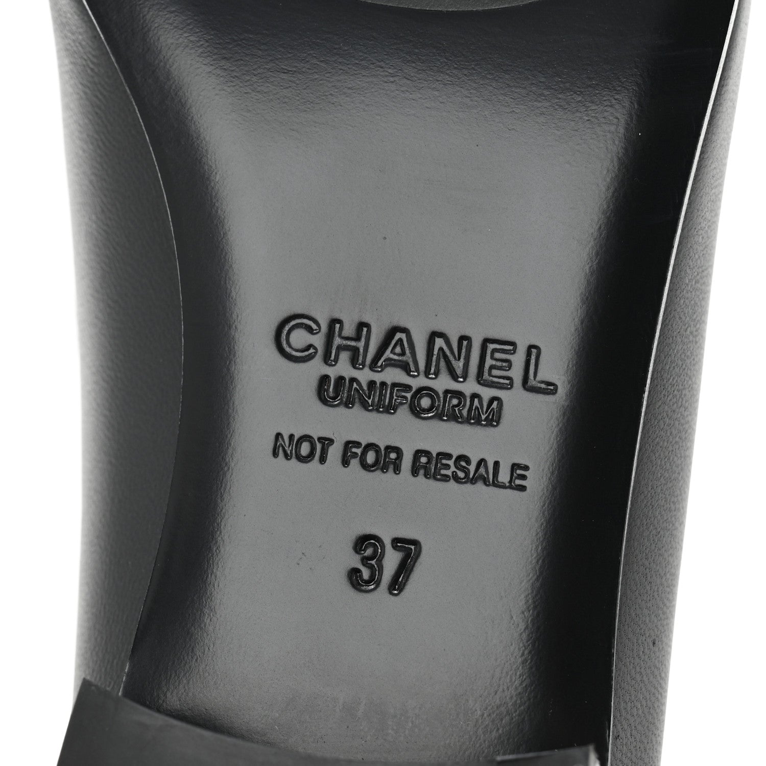 Chanel Calfskin Womens Stitched CC Loafers 37 Black 7 of 9