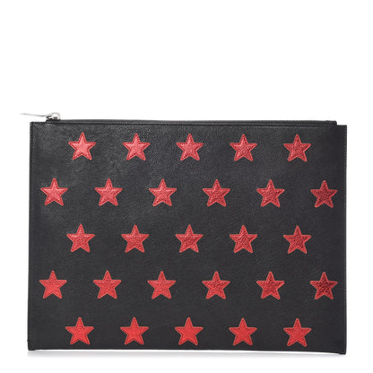 Saint Laurent Calfskin Star Rider iPad Pouch Black 1 of 11