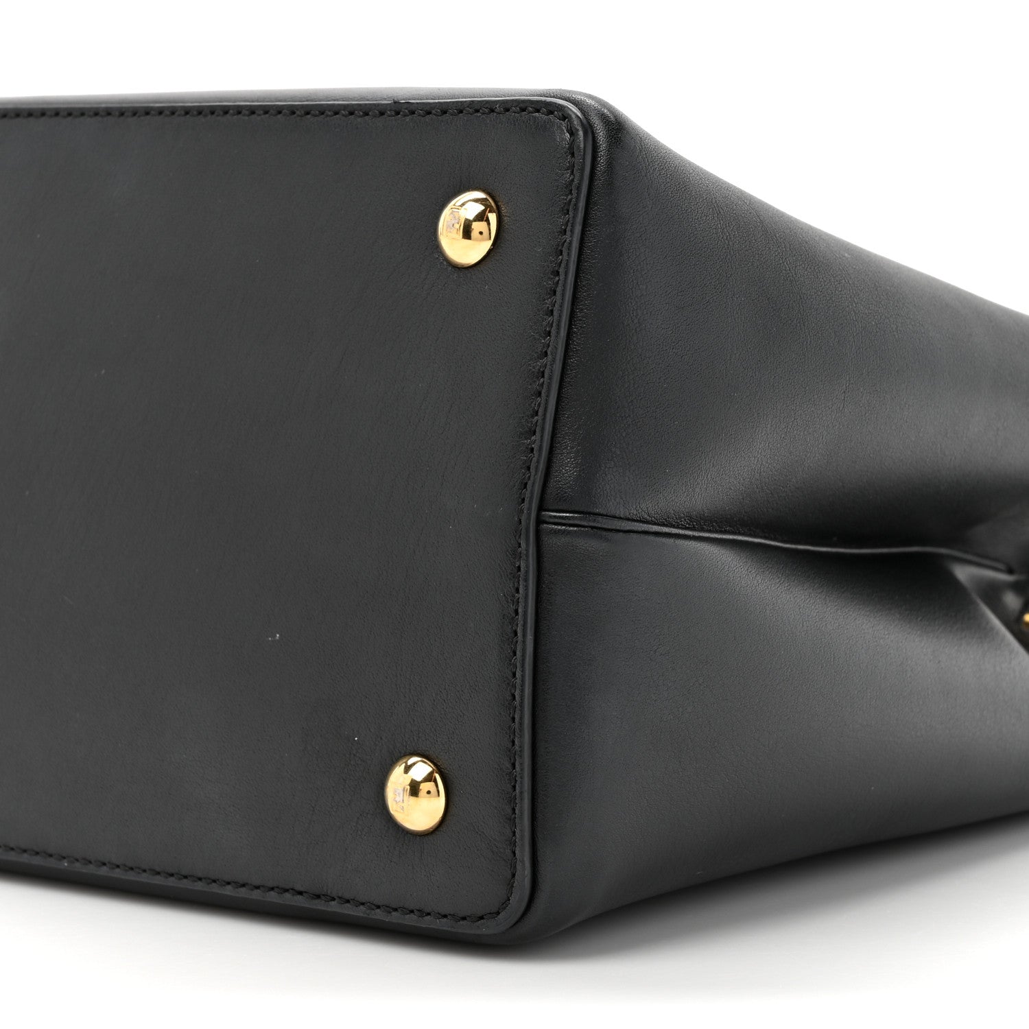 Fendi Vitello Dolce Century Petite 2Jours Tote Black Carbone 9 of 14