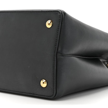 Fendi Vitello Dolce Century Petite 2Jours Tote Black Carbone 9 of 14