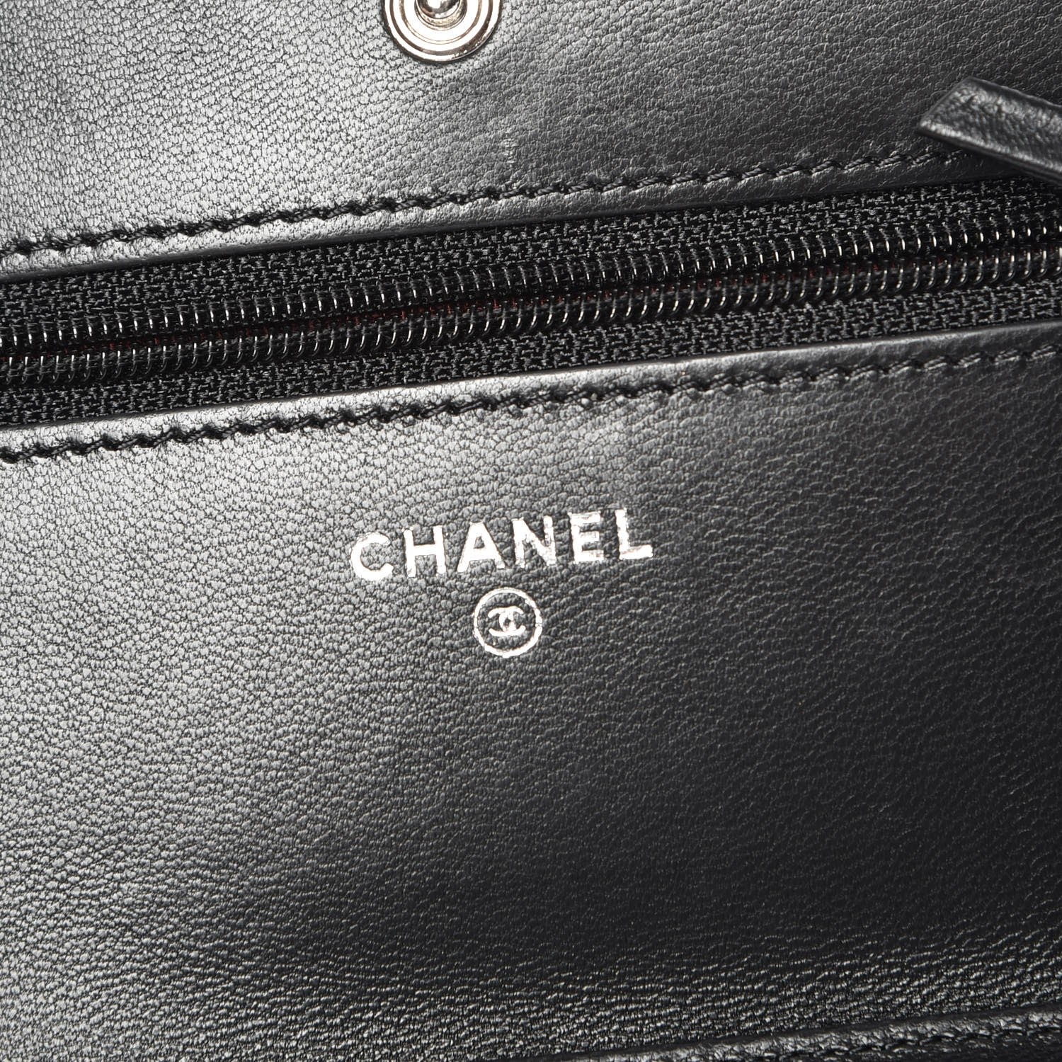 Chanel Lambskin Quilted Wallet On Chain WOC Black 6 of 9