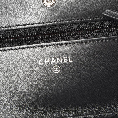 Chanel Lambskin Quilted Wallet On Chain WOC Black 6 of 9