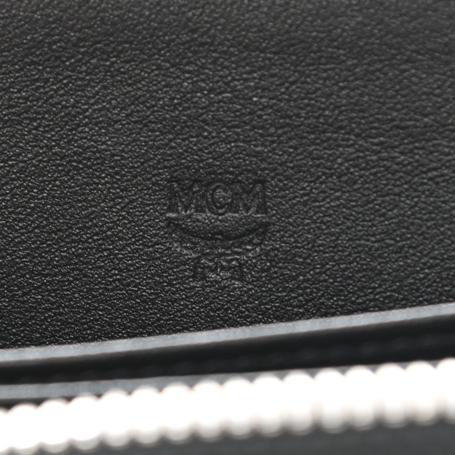 MCM Calfskin Studded Robot Zip Around Wallet Black 6 of 7