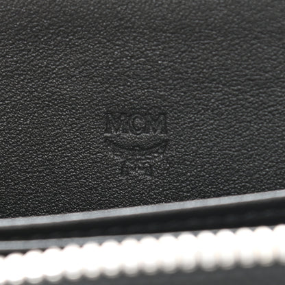 MCM Calfskin Studded Robot Zip Around Wallet Black 6 of 7