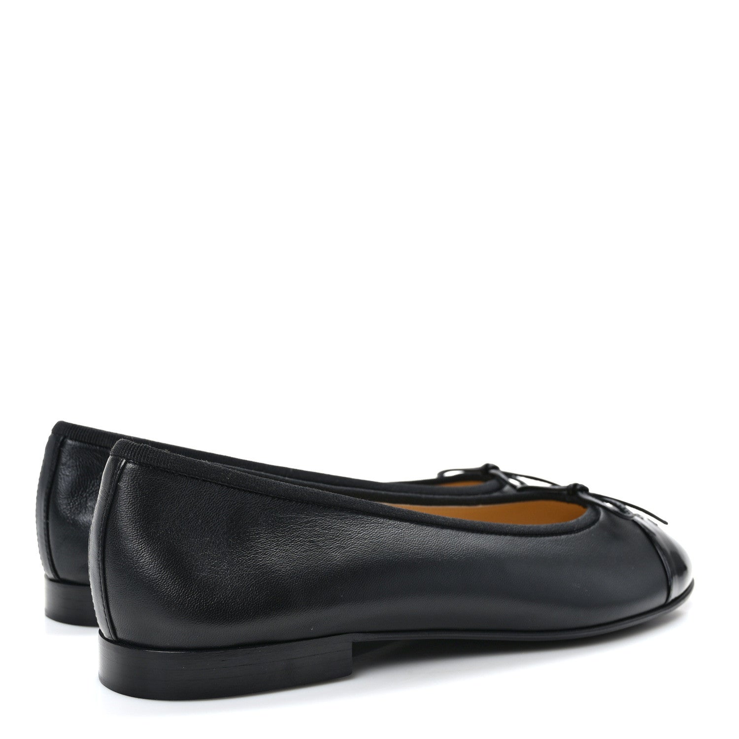 Chanel Lambskin Patent Cap Toe Ballerina Flats 40 Black 4 of 9