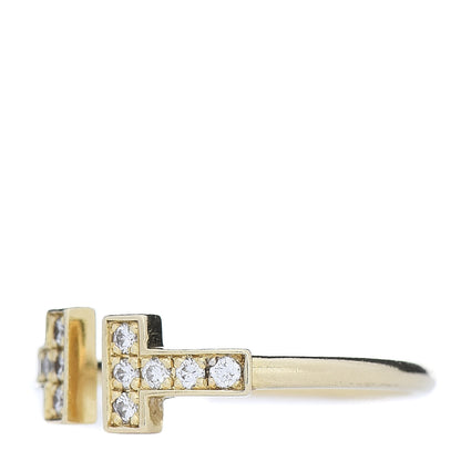 Tiffany 18K Yellow Gold Diamond T Wire Ring 50 5.5 3 of 6