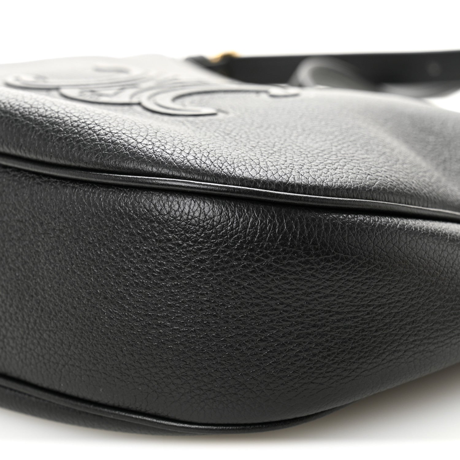 Celine Supple Calfskin Cuir Triomphe Small Heloise Shoulder Bag Black 10 of 10