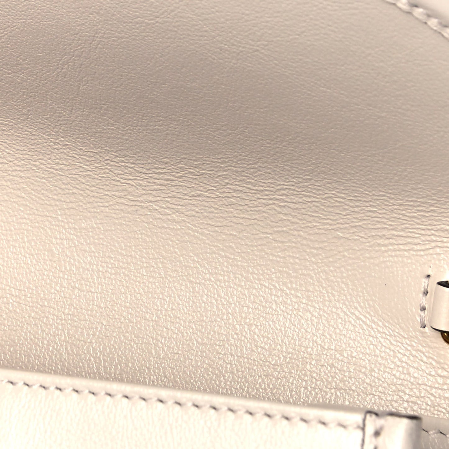 Textured Calfskin Web Mini Rajah Slim Flap Shoulder Bag Mystic White