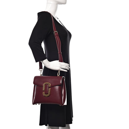 Marc Jacobs Calfskin St. Marc Shoulder Bag Burgundy 2 of 15