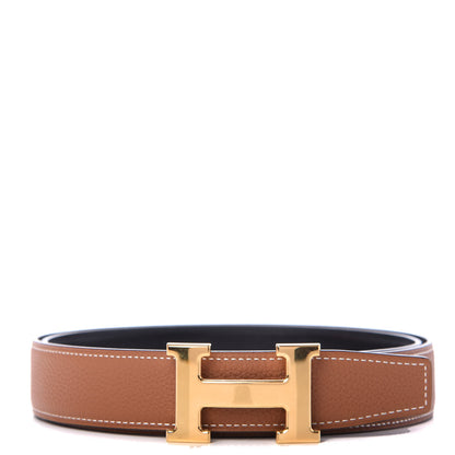Hermes Box Togo 32mm H Belt 95 Black Gold 1 of 3