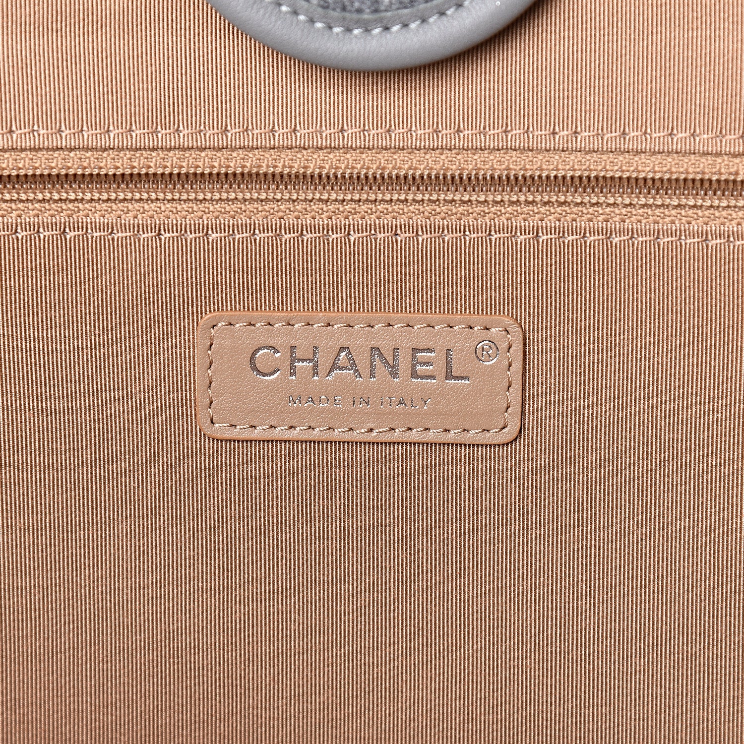 Chanel Wool Felt Large Deauville Tote Grey Beige 7 of 14