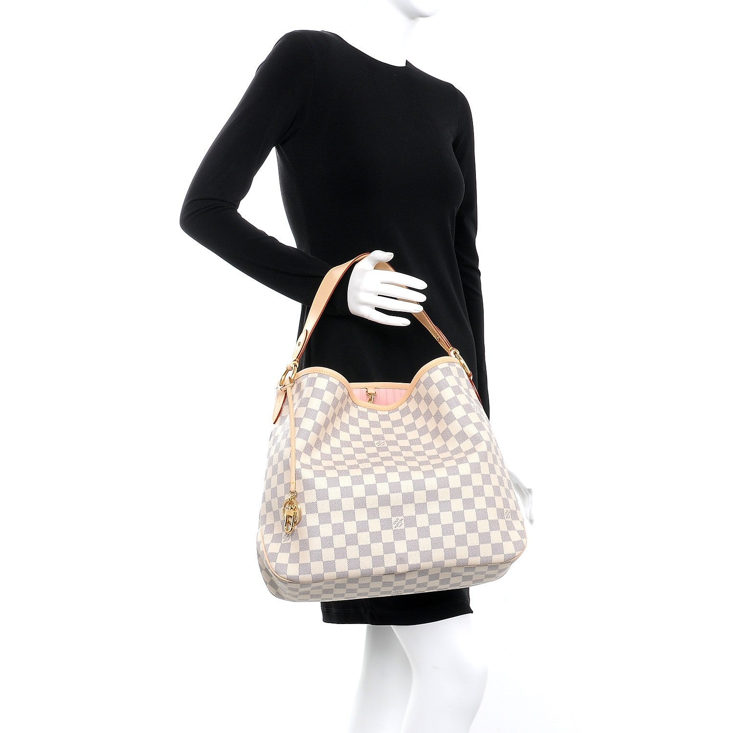 Louis Vuitton Damier Azur Delightful MM Rose Ballerine 2 of 8
