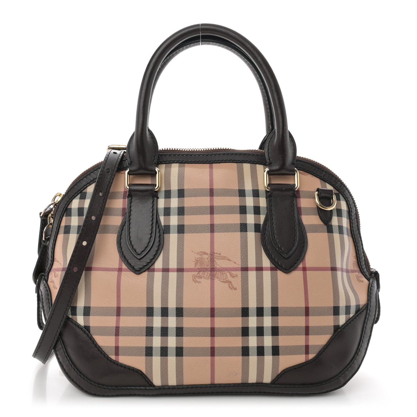 Haymarket Check Small Orchard Bowling Bag Chocolate