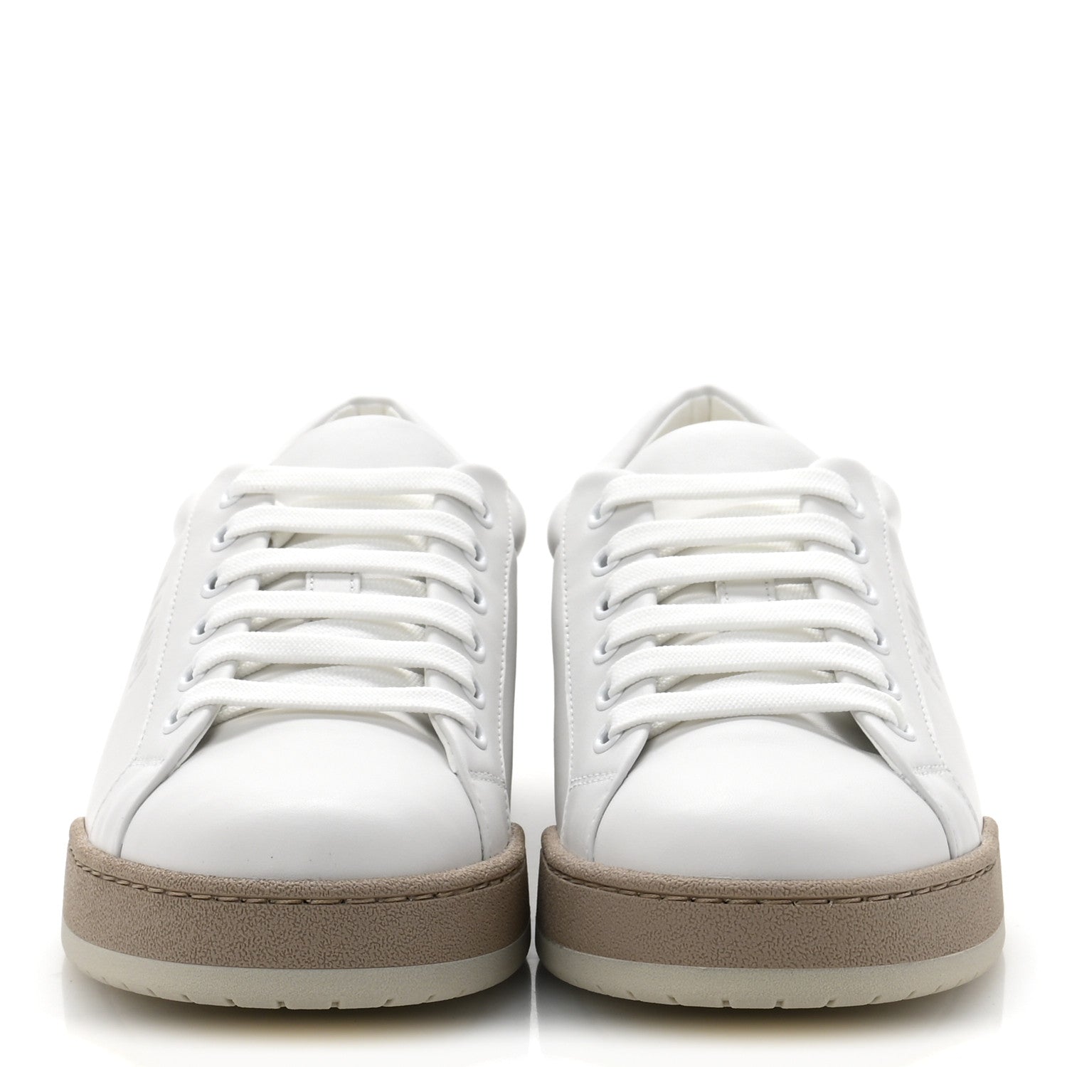Fendi Calfskin Womens Fendi Match Low Top Sneakers 36.5 White Beige 3 of 9