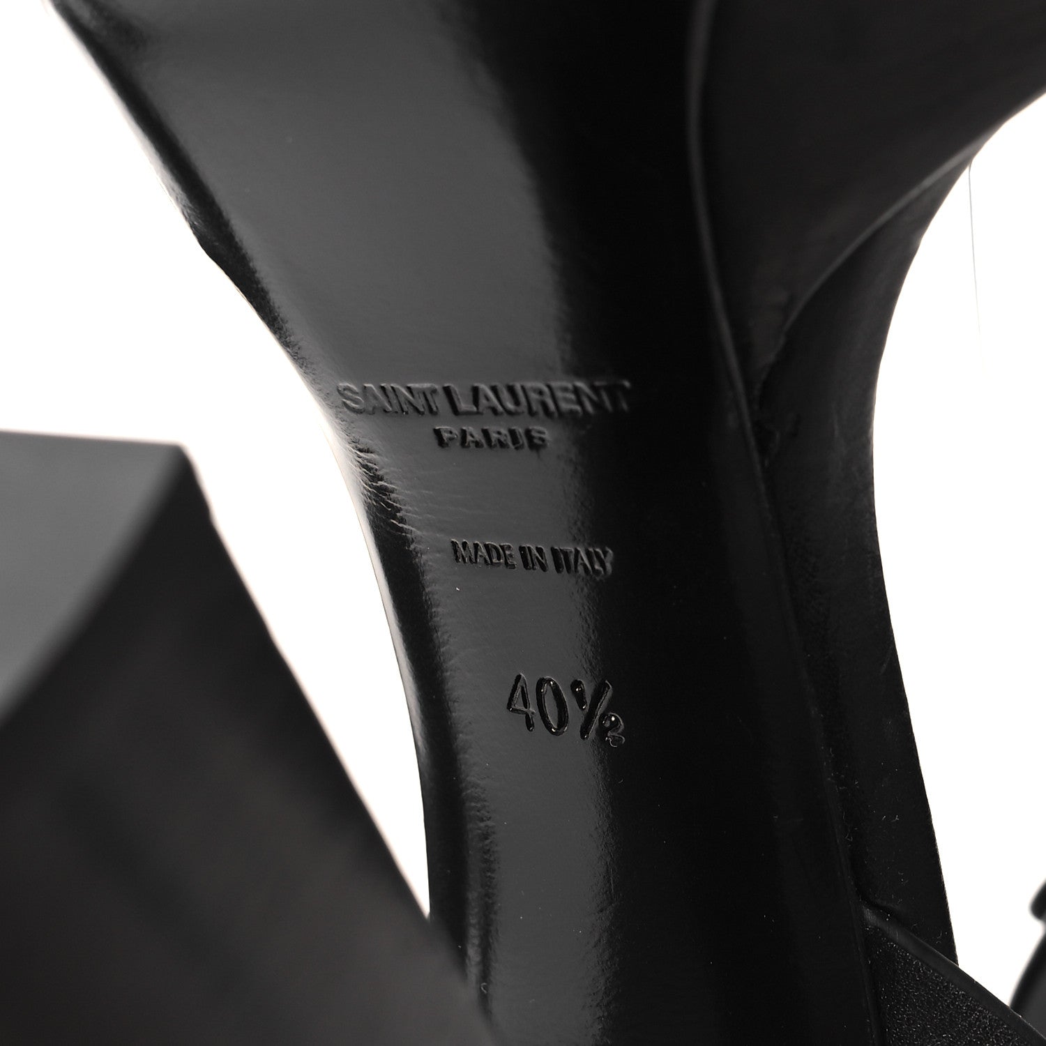 Saint Laurent Calfskin Platz 105 Platform Sandals 40.5 Black 7 of 8