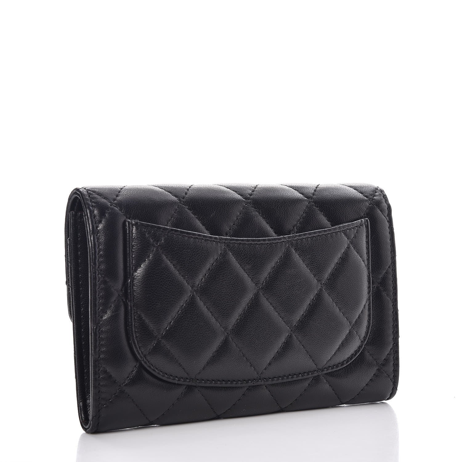 Chanel Lambskin Quilted Small Flap Wallet Black 3 of 9