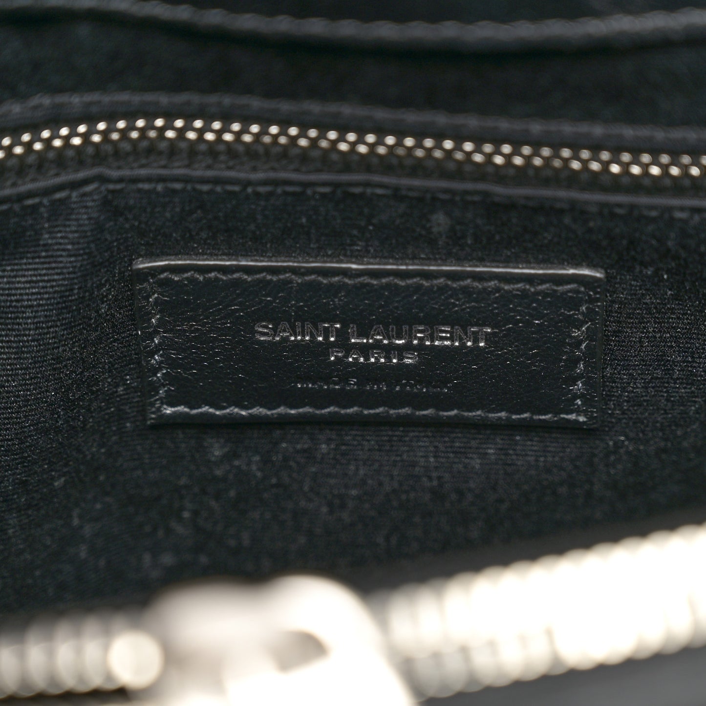 Calfskin Y Quilted Monogram Medium Loulou Chain Satchel Black