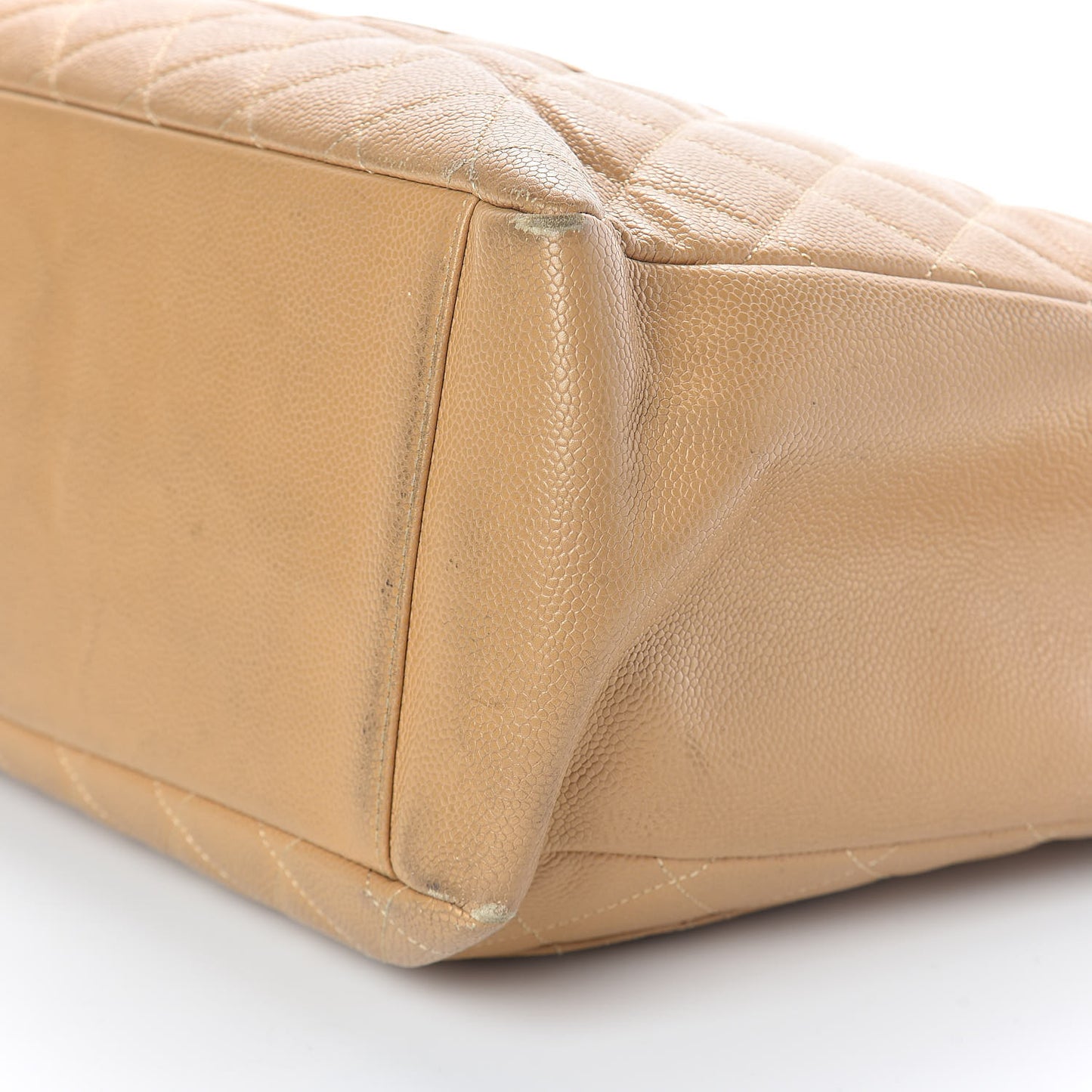 Caviar Quilted Grand Shopping Tote GST Beige