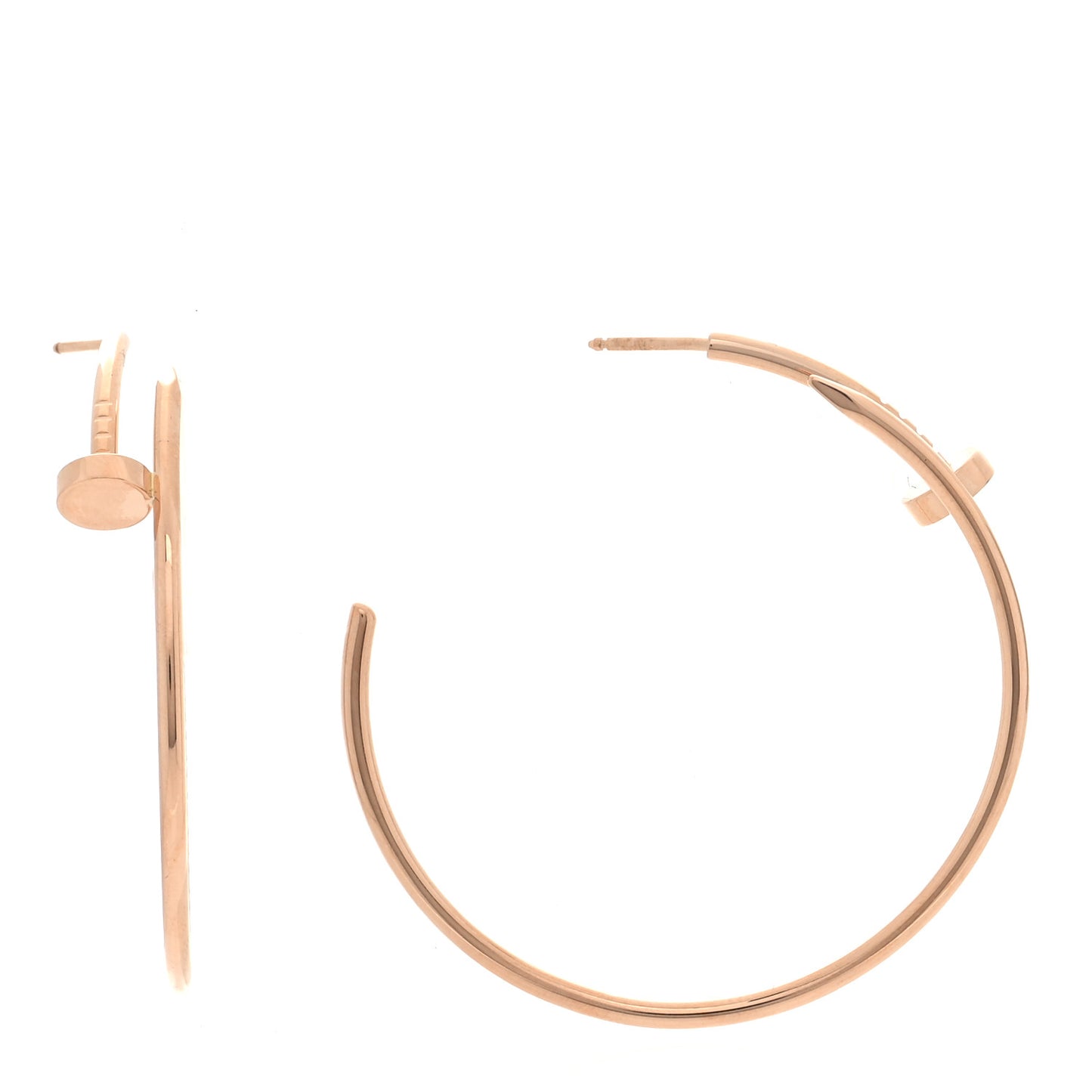 18K Pink Gold Large Juste Un Clou Hoop Earrings